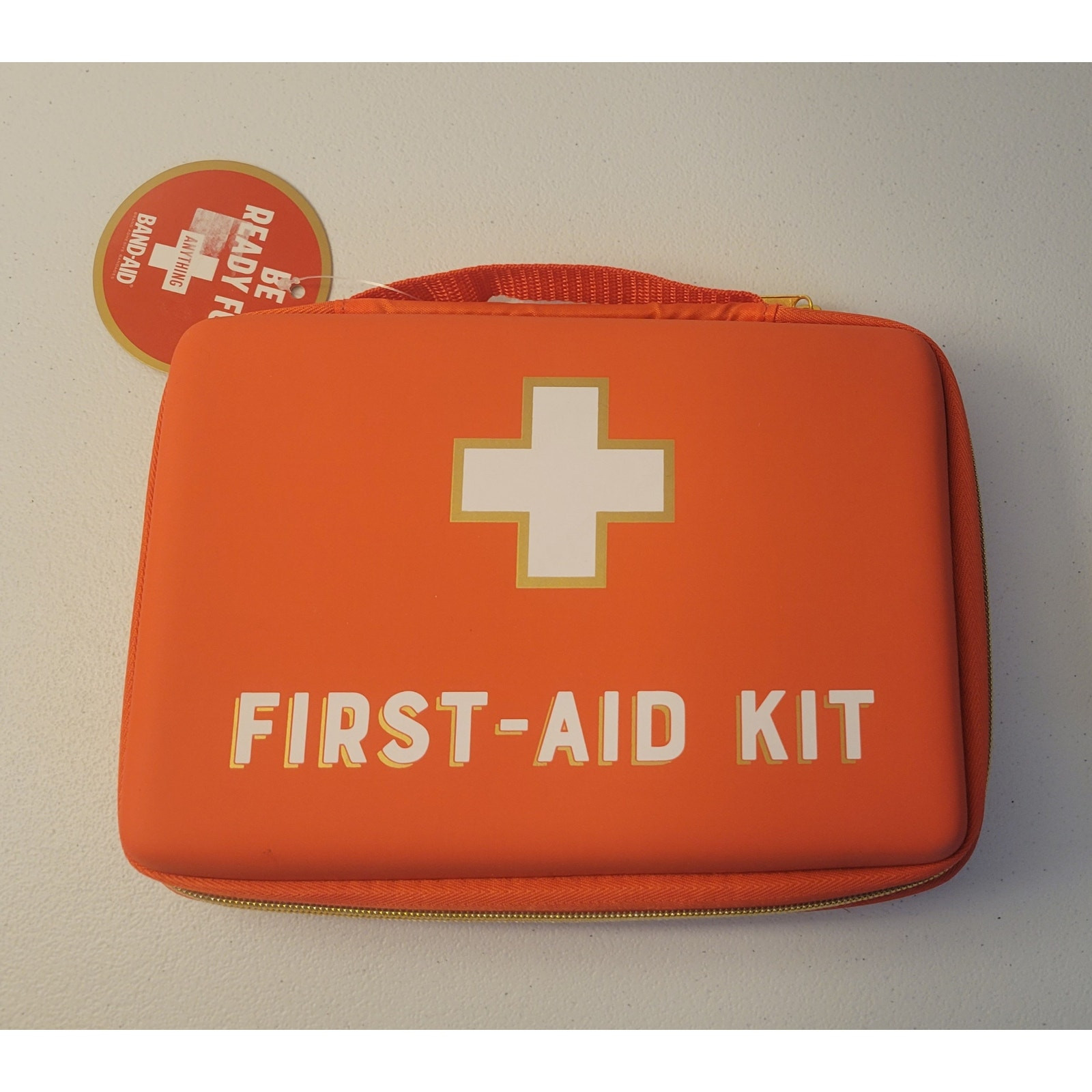 First-Aid Kit EMPTY Soft Clamshell Band-Aid Johnson & Johnson Coral/Orange