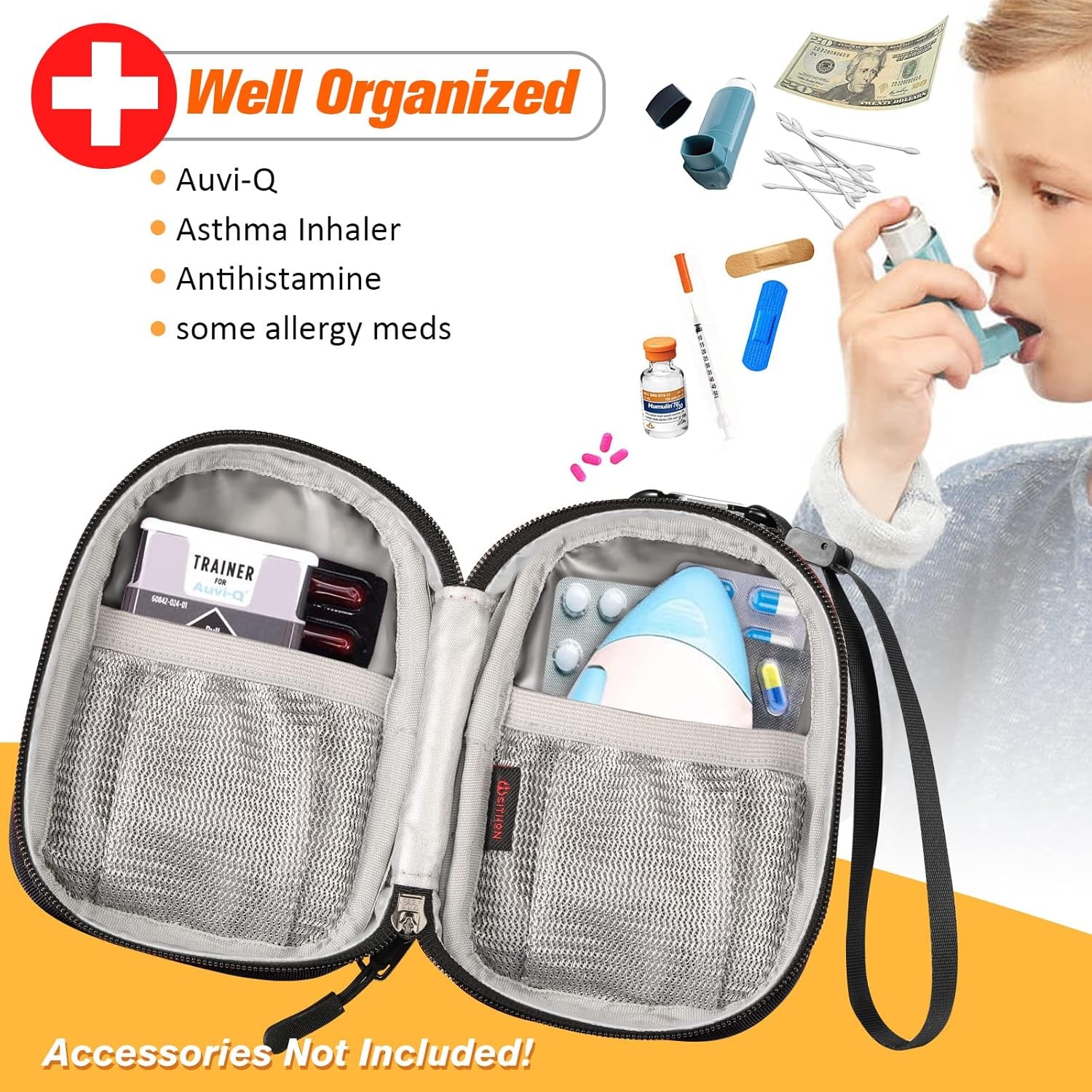 Insulated Medicine Carrying Case Small Travel Emergency Medication Organizer Bag