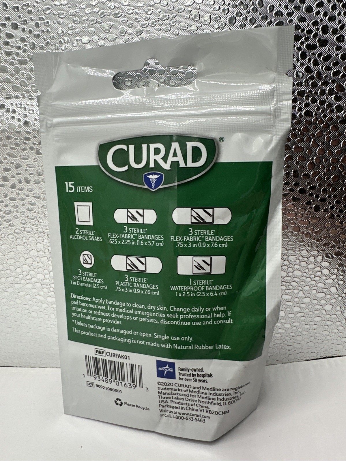 Curad First Aid Portable Pack Ideal For Travel Water Resistant Pouches