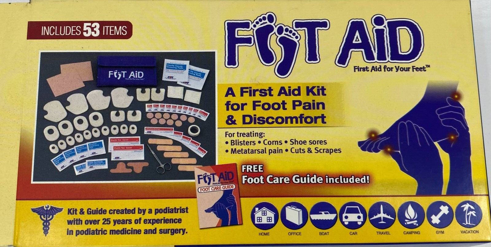 Ever Ready First Aid Kit for Foot Includes 53 Items Travel Feet Aid