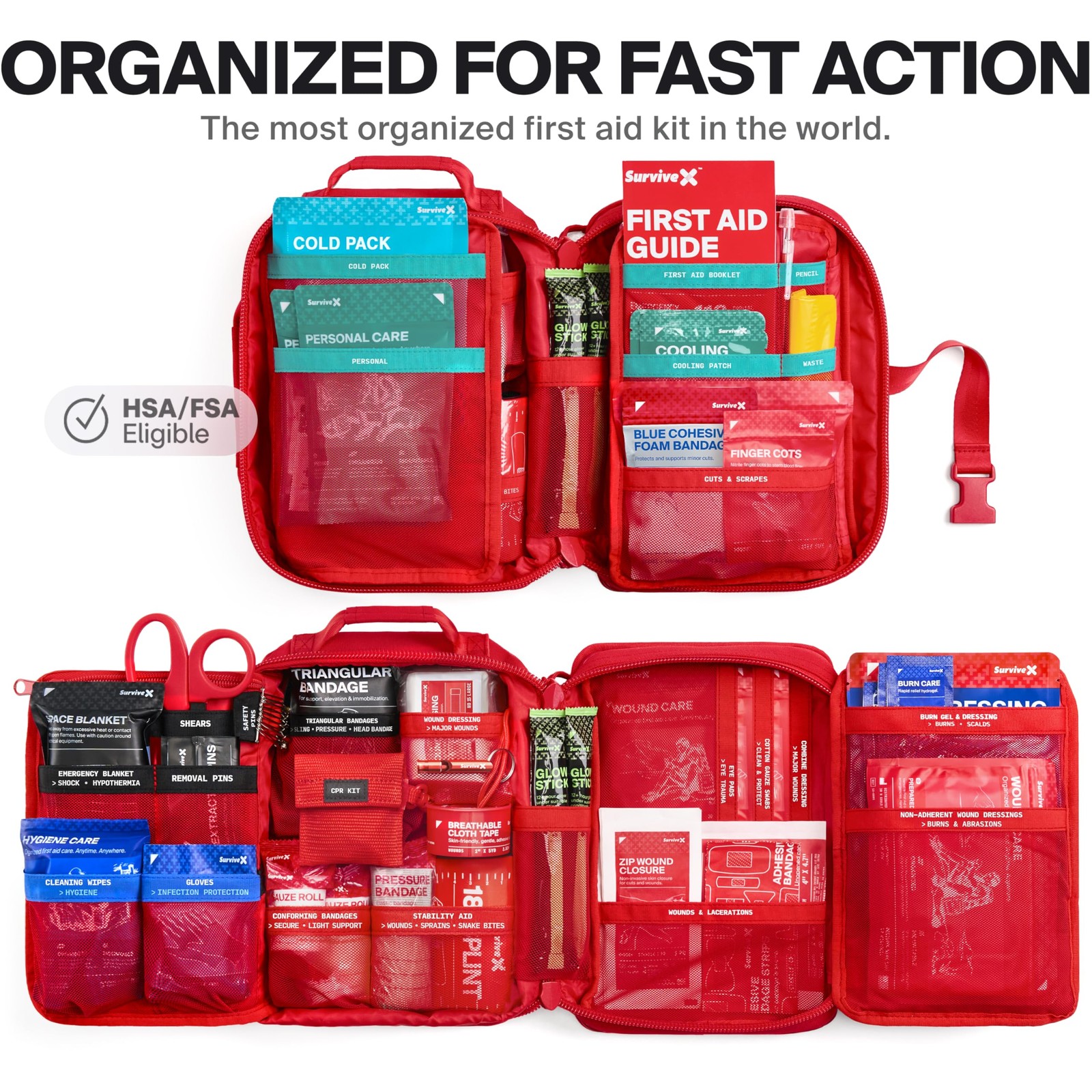 Large Pro First Aid Kit for Car, Travel & Home – Emergency Kit for Hiking, Ca…