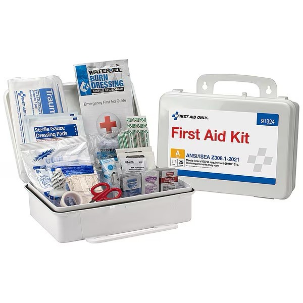 First Aid Only 91322 – First Aid Kit 10 Person Plastic Case ANSI Class A 76 Pcs