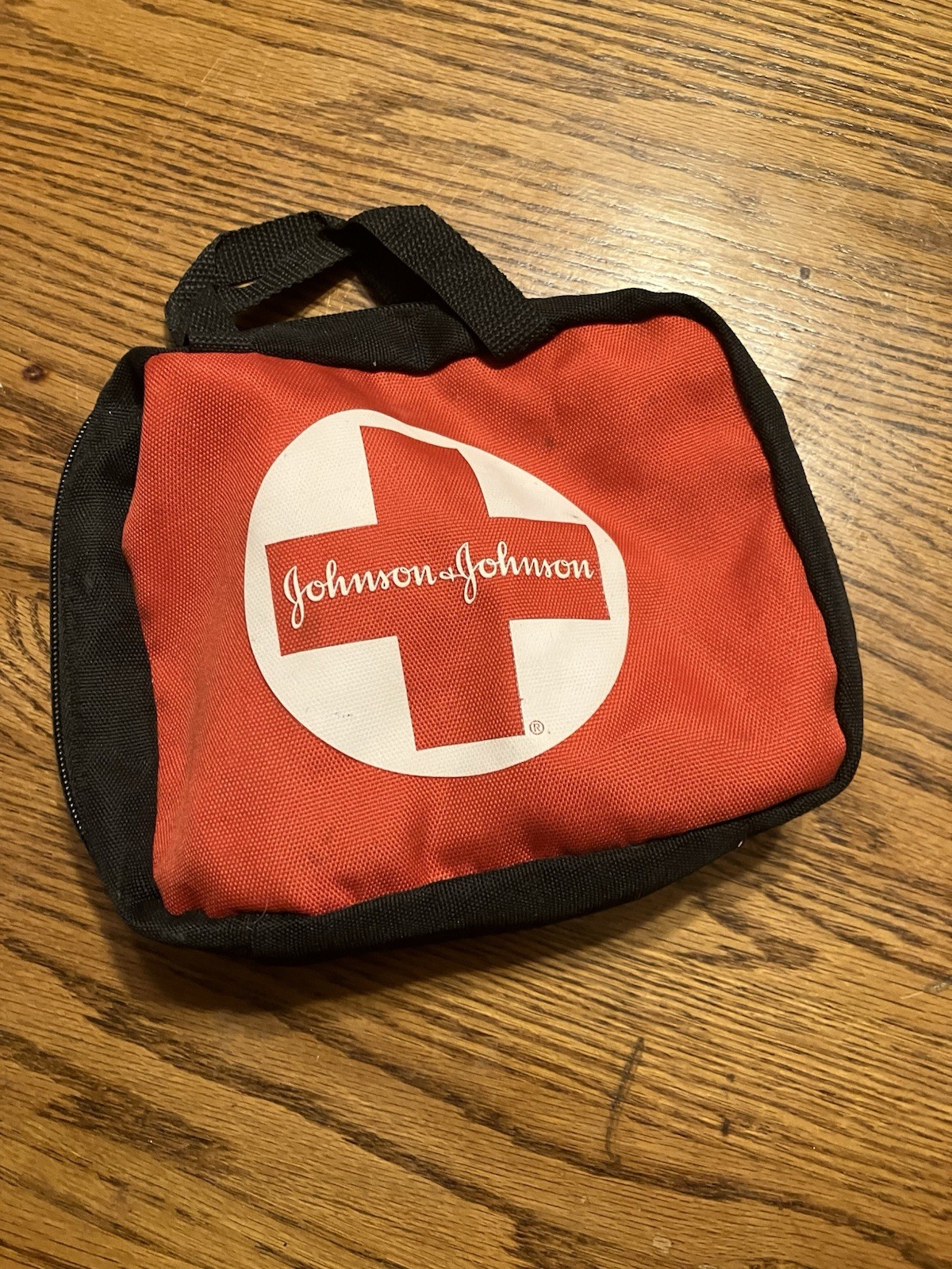 First Aid Kit Pouch/Box/Bag Empty Zipper Red/Black Soft Side Johnson (Emergency)