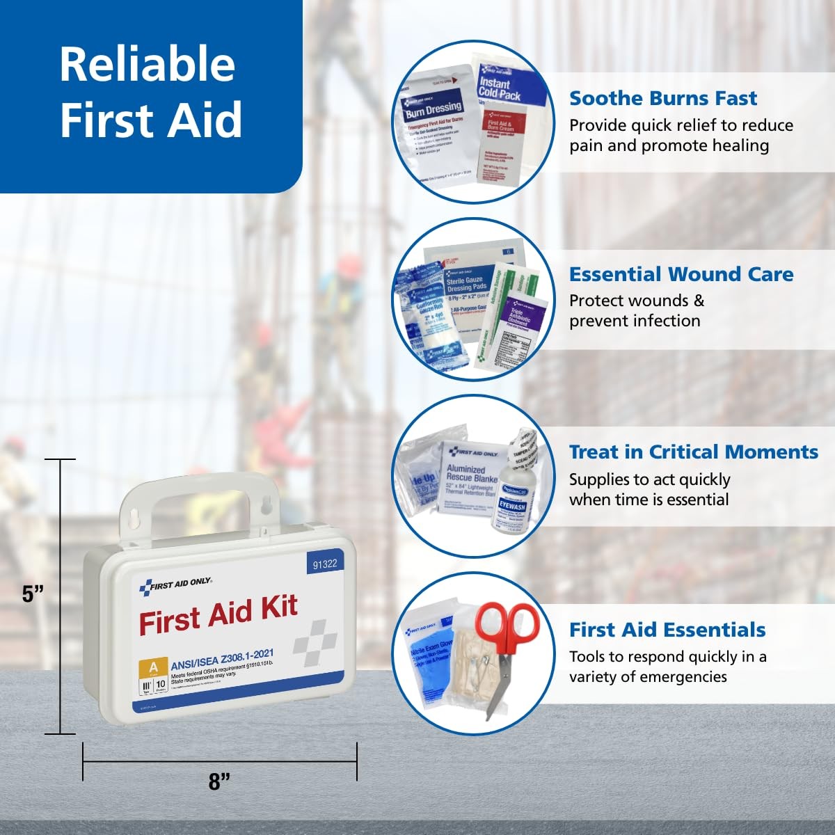 Ansi 2021 A Osha Compliant First Aid Kit For Home Office And Car 76 Pieces
