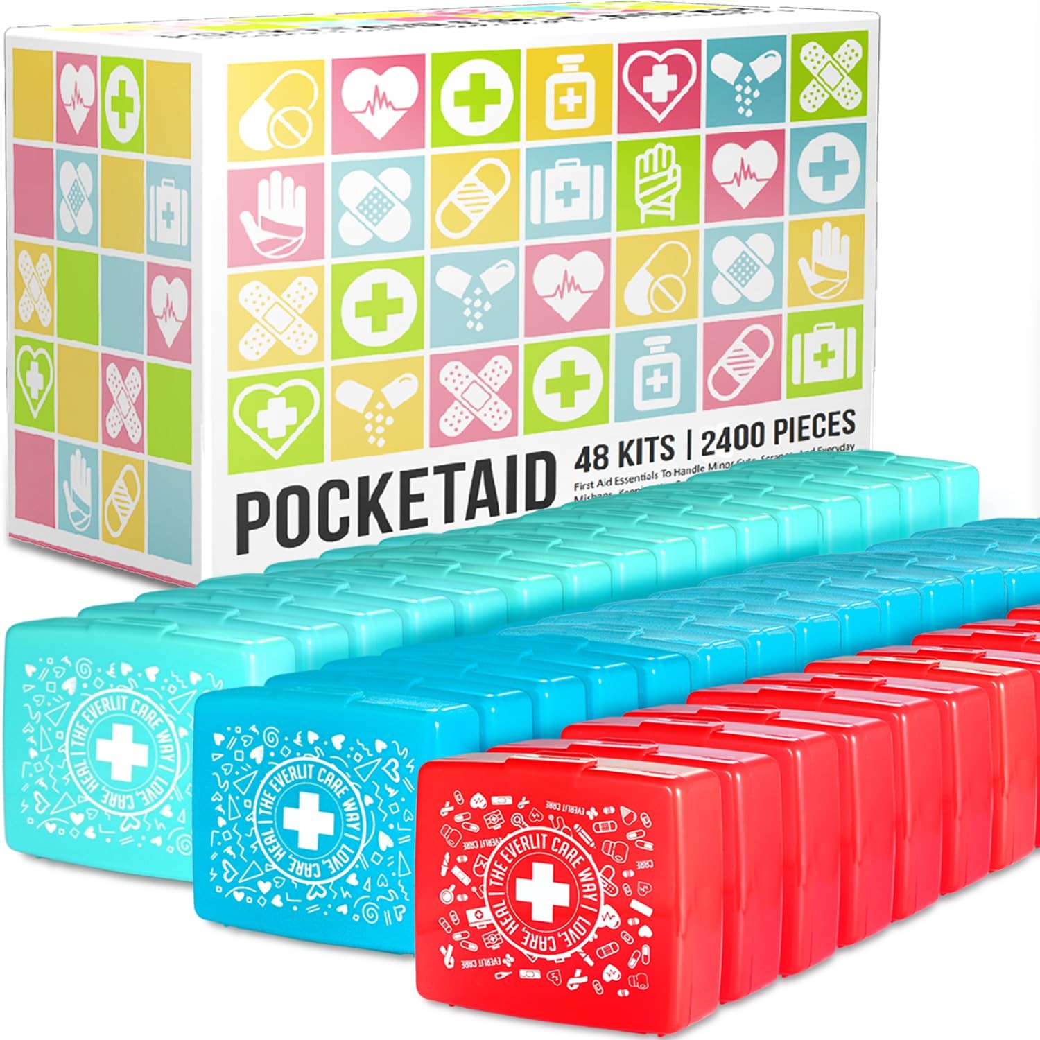 EVERLIT Pocket-Aid Mini First Aid Kit | Compact, Portable Hard-Shell Cases of…