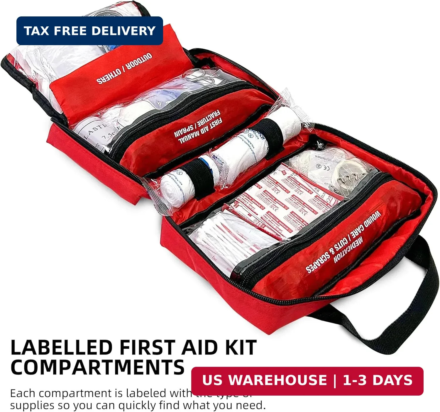 First Aid Kit – Trauma Kit with Essential Emergency Medical Supplies, Waterproof