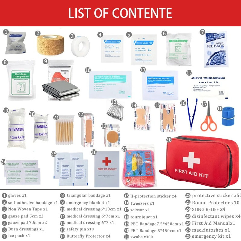 Outdoor First Aid Kit Portable Emergency Medical Supplies for Camping Hiking