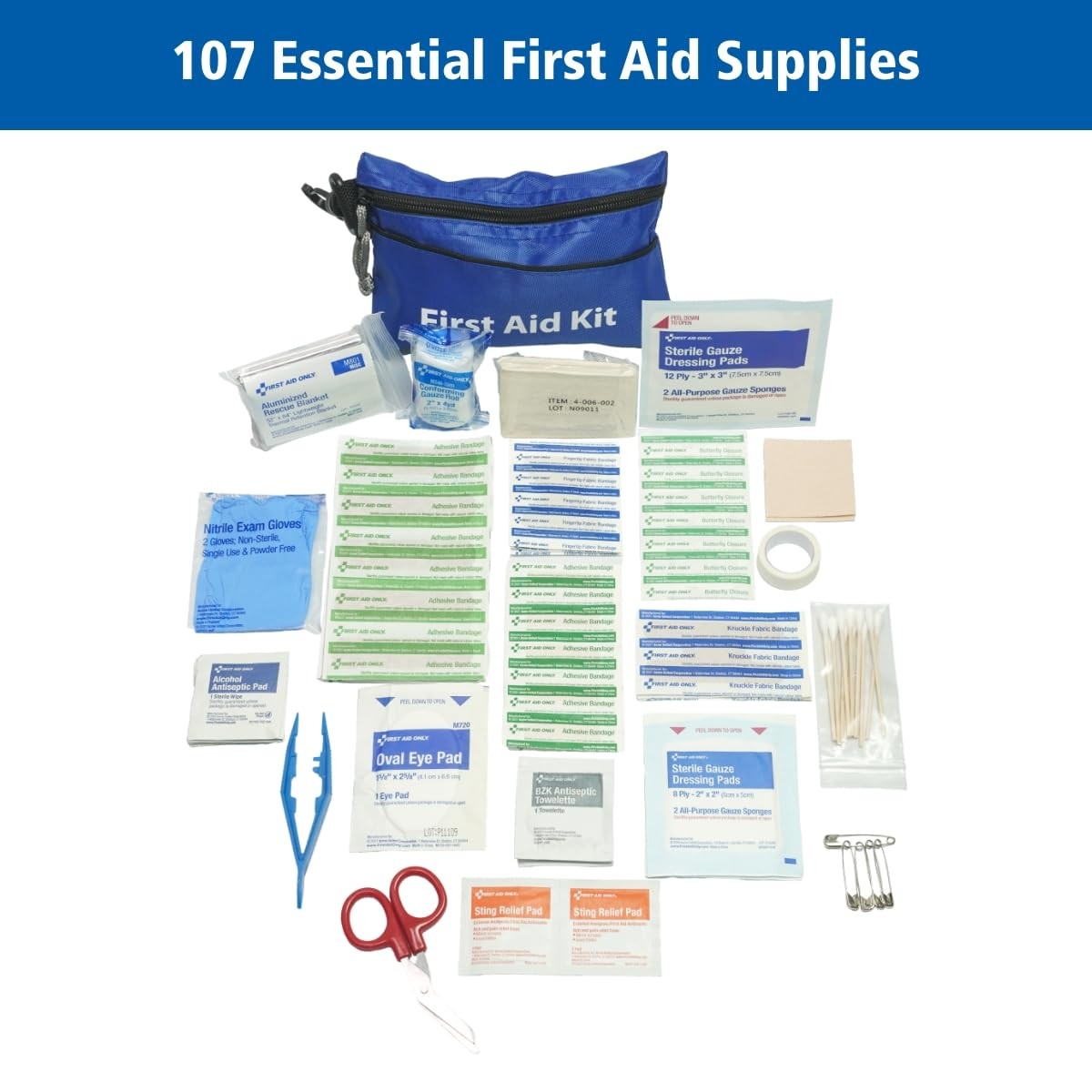 First Aid Only 91701 All-Purpose Mini Emergency Kit for Home, Blue