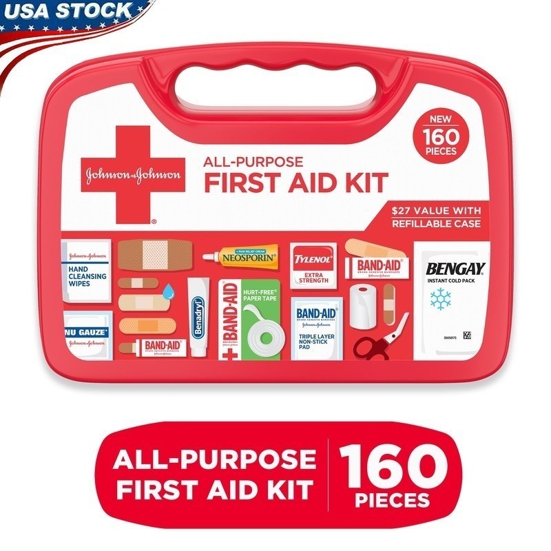 Portable First Aid Kit Compact Emergency Supplies Home Car Outdoors 160 pcs New