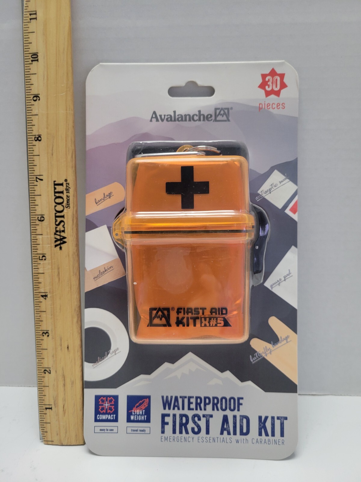 Avalanche Waterproof First Aid Kit Compact Light Weight Hiking Survival 30 Pcs