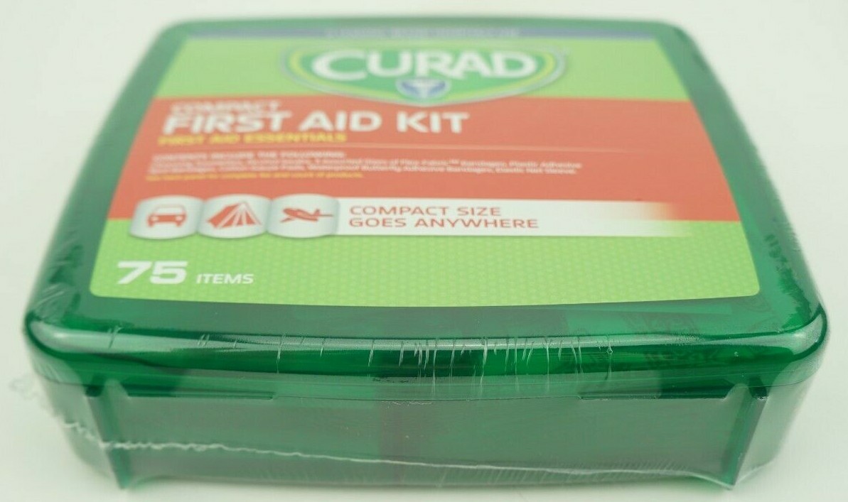 NEW Curad Compact First Aid Kit Compact Size 75 Items