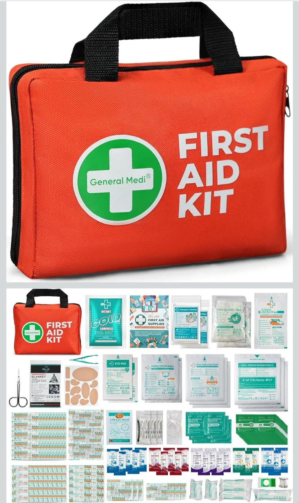 First Aid Kit 250 Piece Kit General Medi