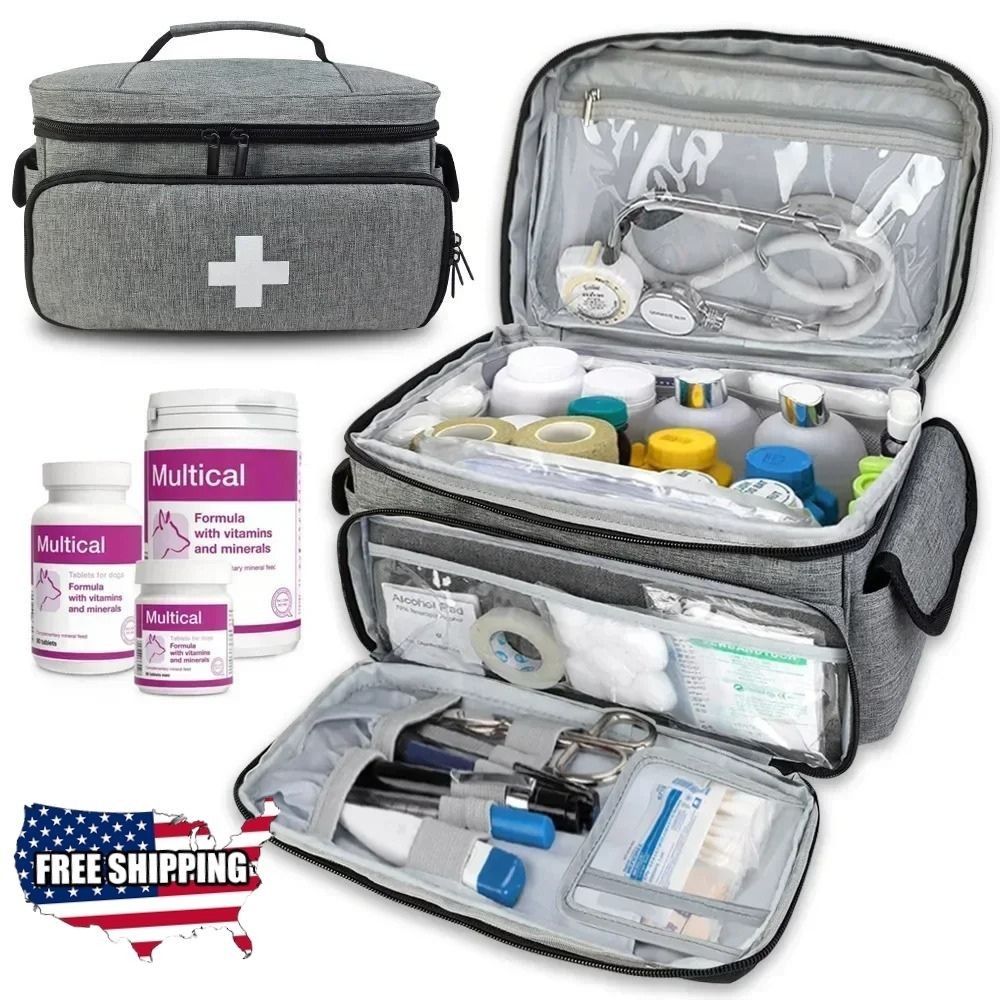 Travel First Aid Kit Bag Medical Organizer Medicine Storage Case Home Car