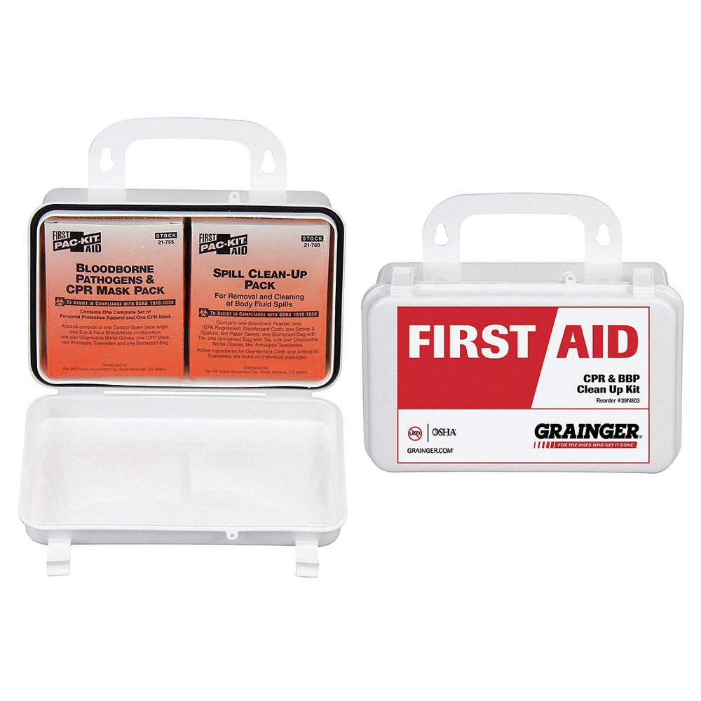GRAINGER APPROVED 54503 Kit,Bloodborne Pathogen w/CPR,Small 39N803