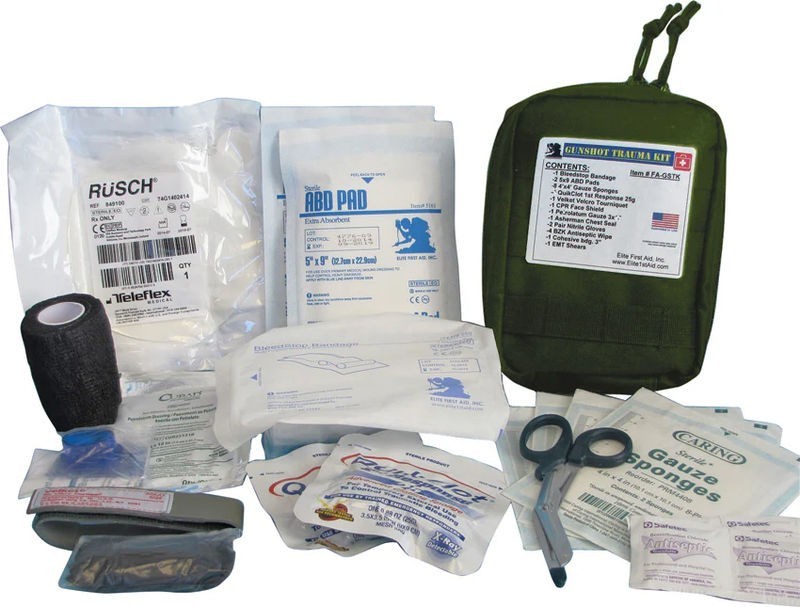 Elite First Aid Gunshot Trauma Kit First Aid Kit FAGSTK 8" x 6" x 3 1/2"
