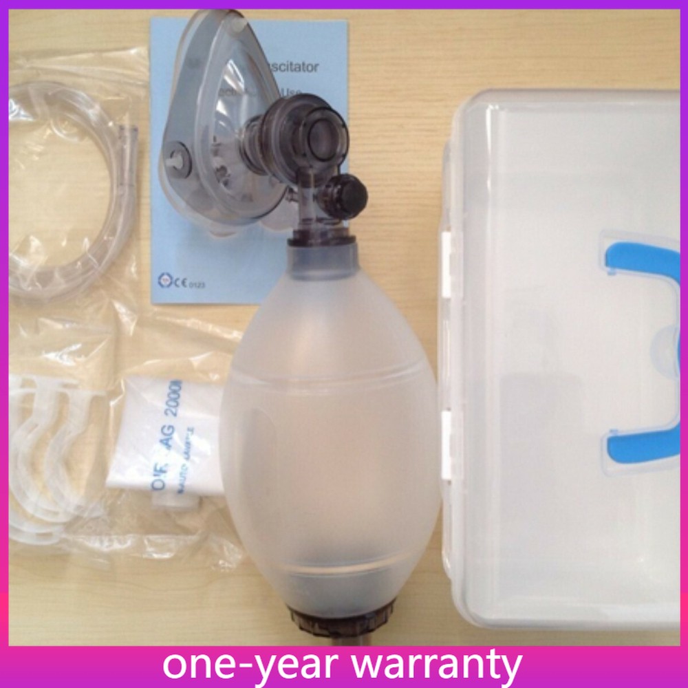 CE Silicon Adult CPR Mask with Air Bag Breathing Ball Resuscitator Rescue Mask