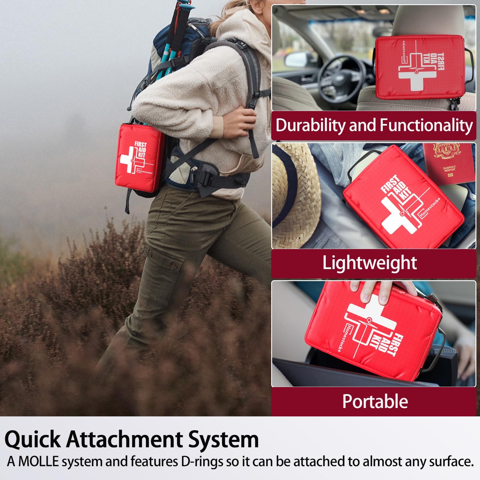Small First aid Kits,Travel First Aid Kit with Labelled Compartments Molle Sy…