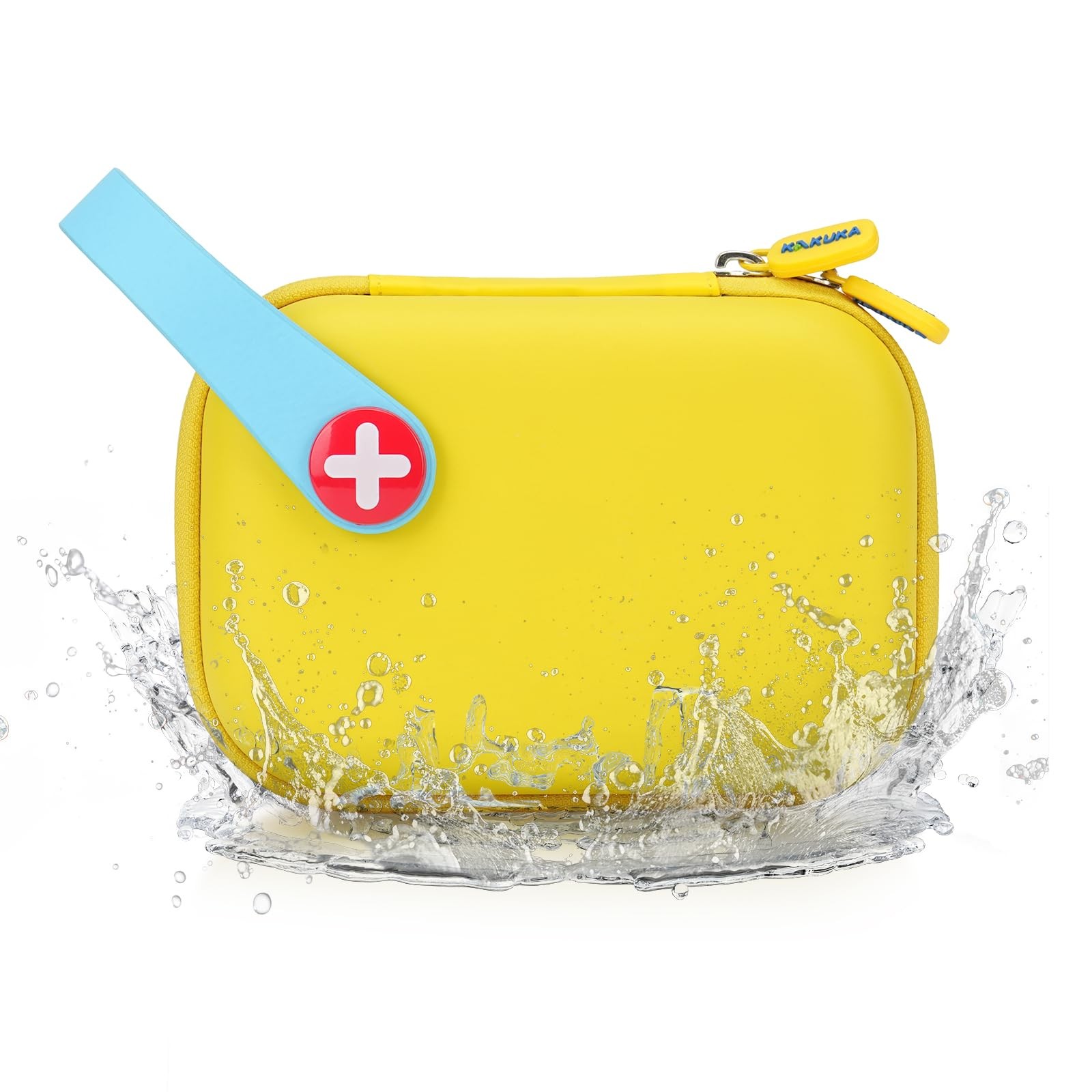 Mini First Aid Kit, 113 Pc. Water-Resistant Hard Toddler Kids Small Yellow