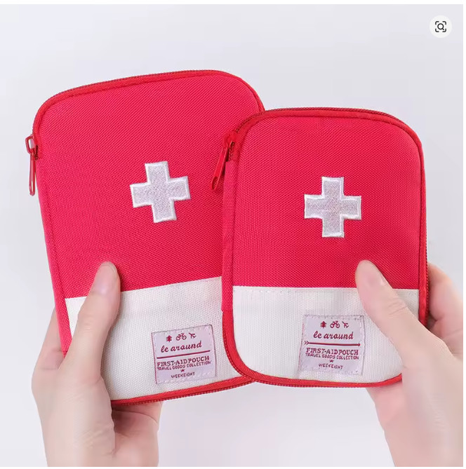 Portable First Aid Kit Organizer Travel Medicine Bag Emergency Pill Storage