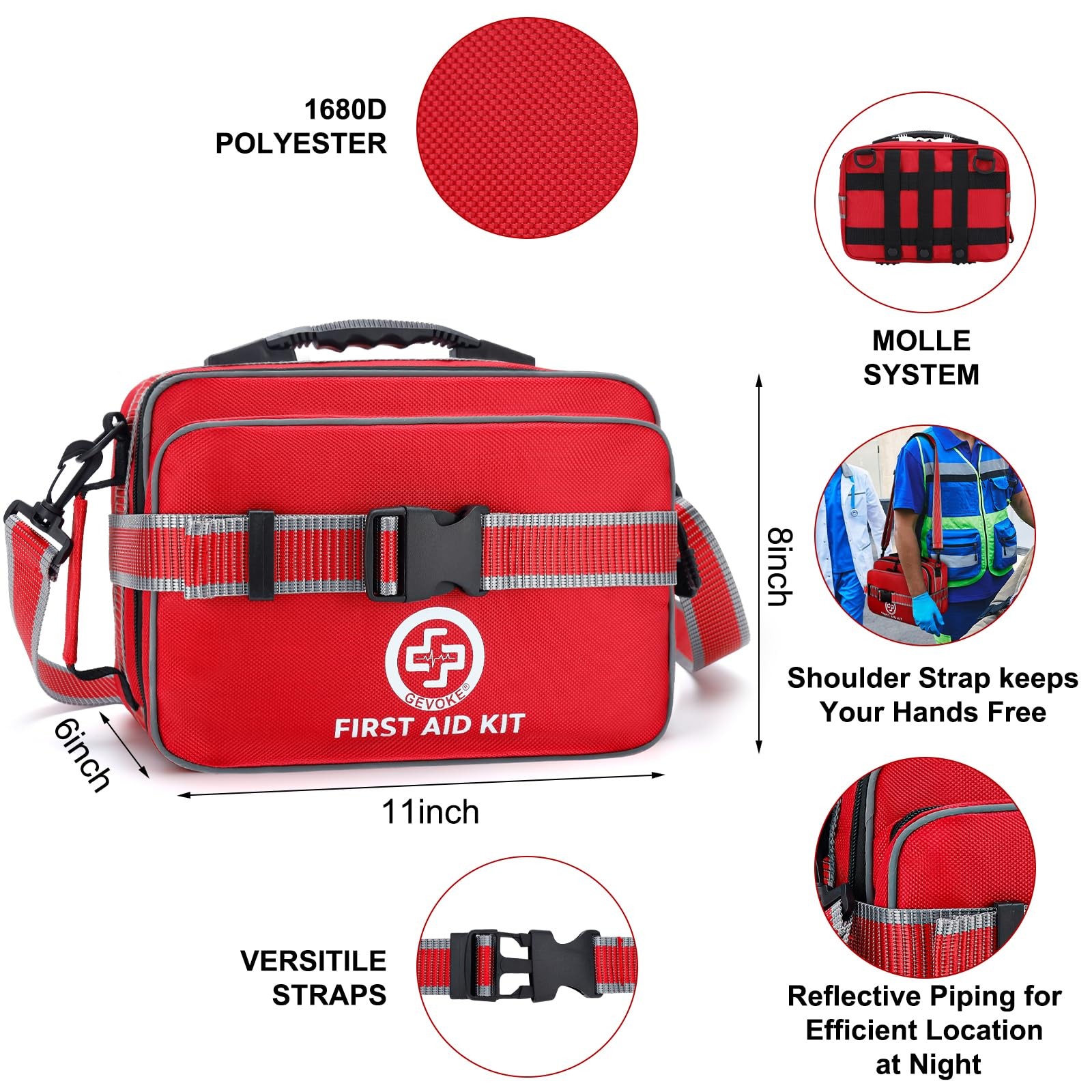 Professional 500 Piece Emergency First Aid Kit for Home, Car, Travel, Camping