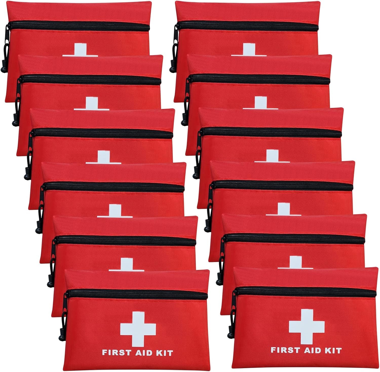 AOUTACC 12pcs Mini First Aid Kit Empty Bag, Travel Empty First Aid Kit Pouch wit