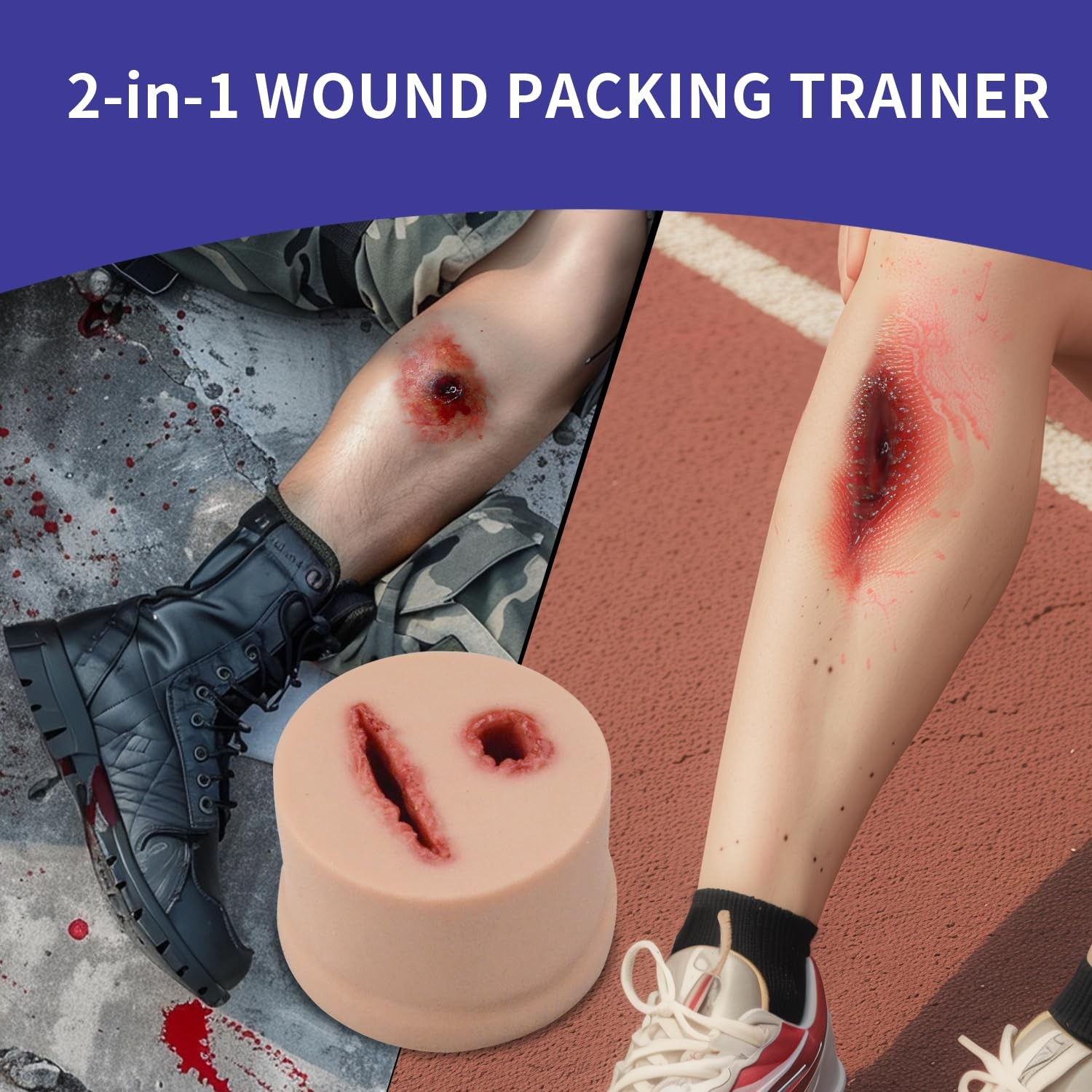 Wound Packing Trainer, 2-in-1 Bleeding Control Kit Trainer, Stop the Bleed