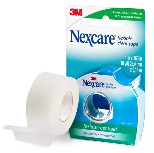 Nexcare Flexible Clear Tape Dispenser 1”X10yd (Case Of 3)