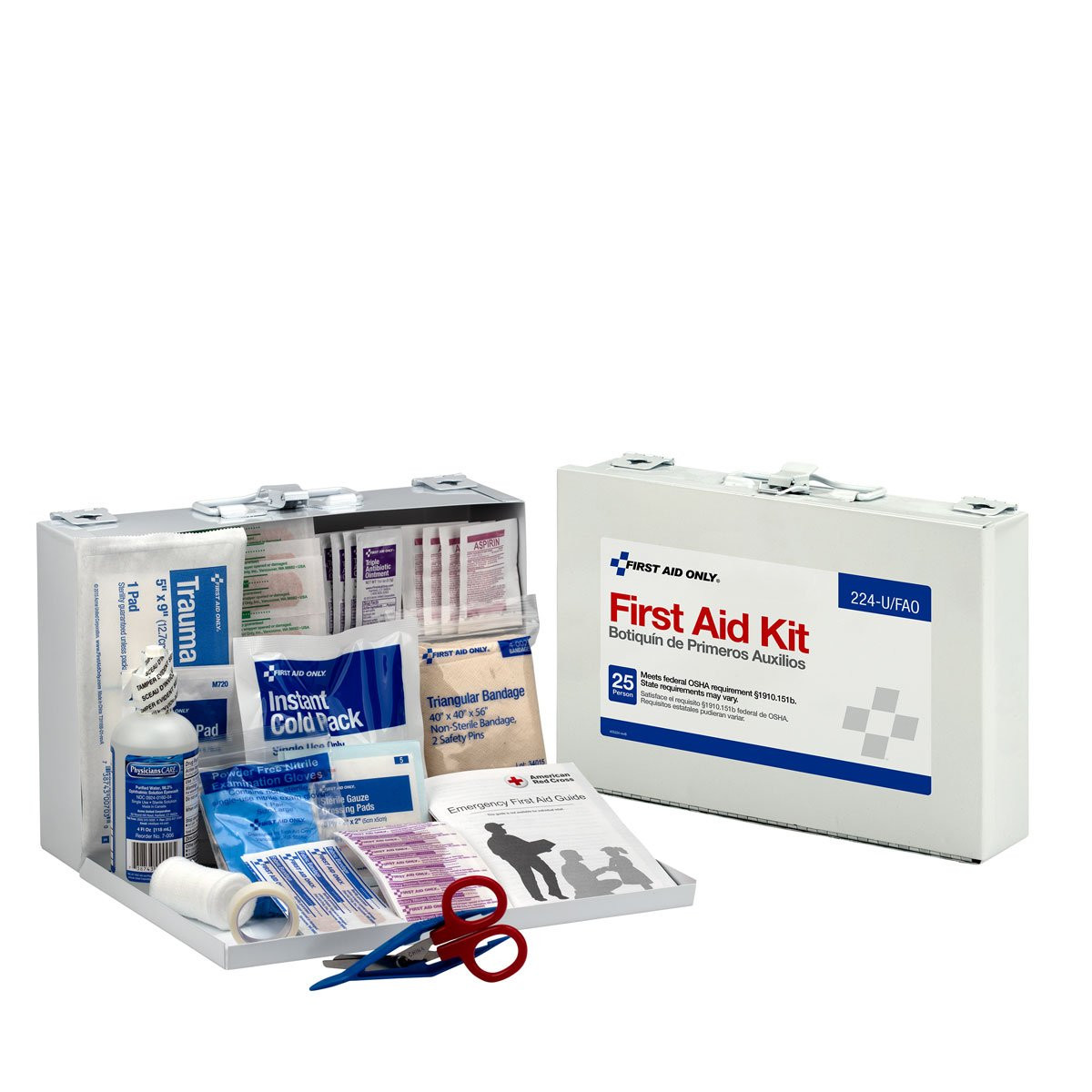 224-U/FAO Osha-Compliant 25-Person Emergency First Aid Kit for Office, Home Reno