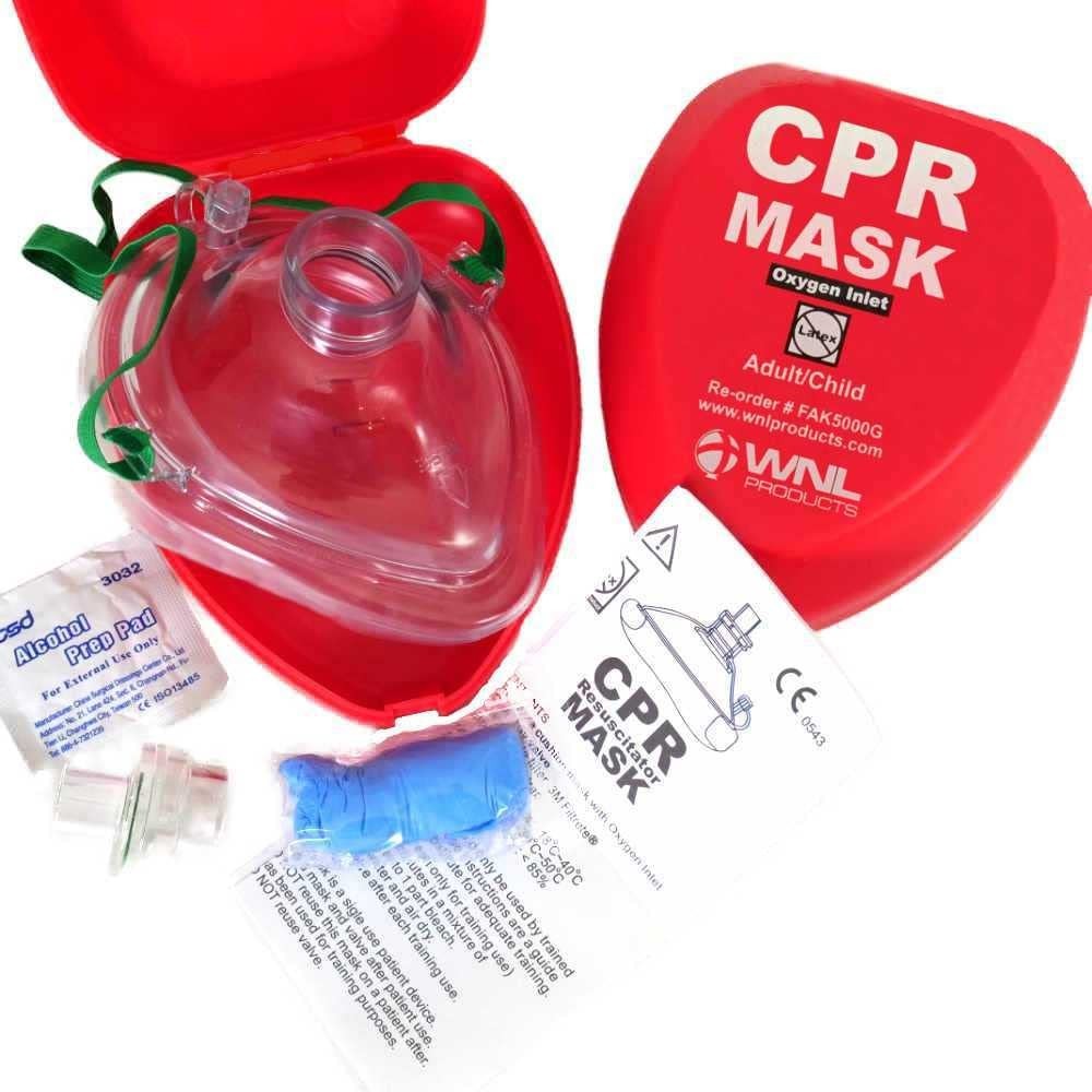 Portable Adult/Child CPR Rescue Mask Kit with Hard Case – 2-Pack Emergency Set