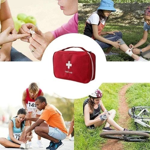 4Pcs Red Empty First Aid Bag Portable Medical Storage Bag Mini Emergency Surv…