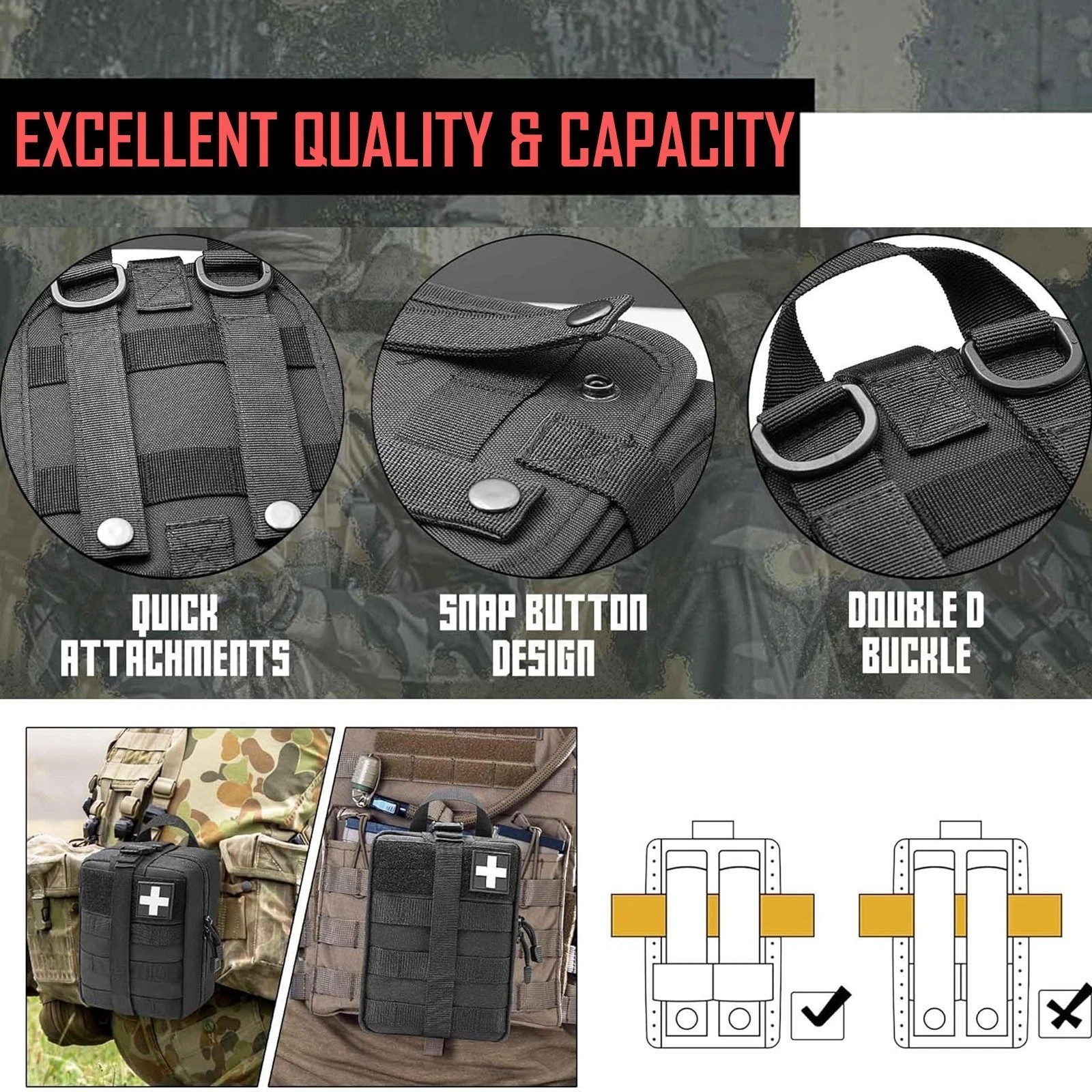 Military Tactical IFAK Trauma Bag First Aid Kit Survival Emergency Camping Medic