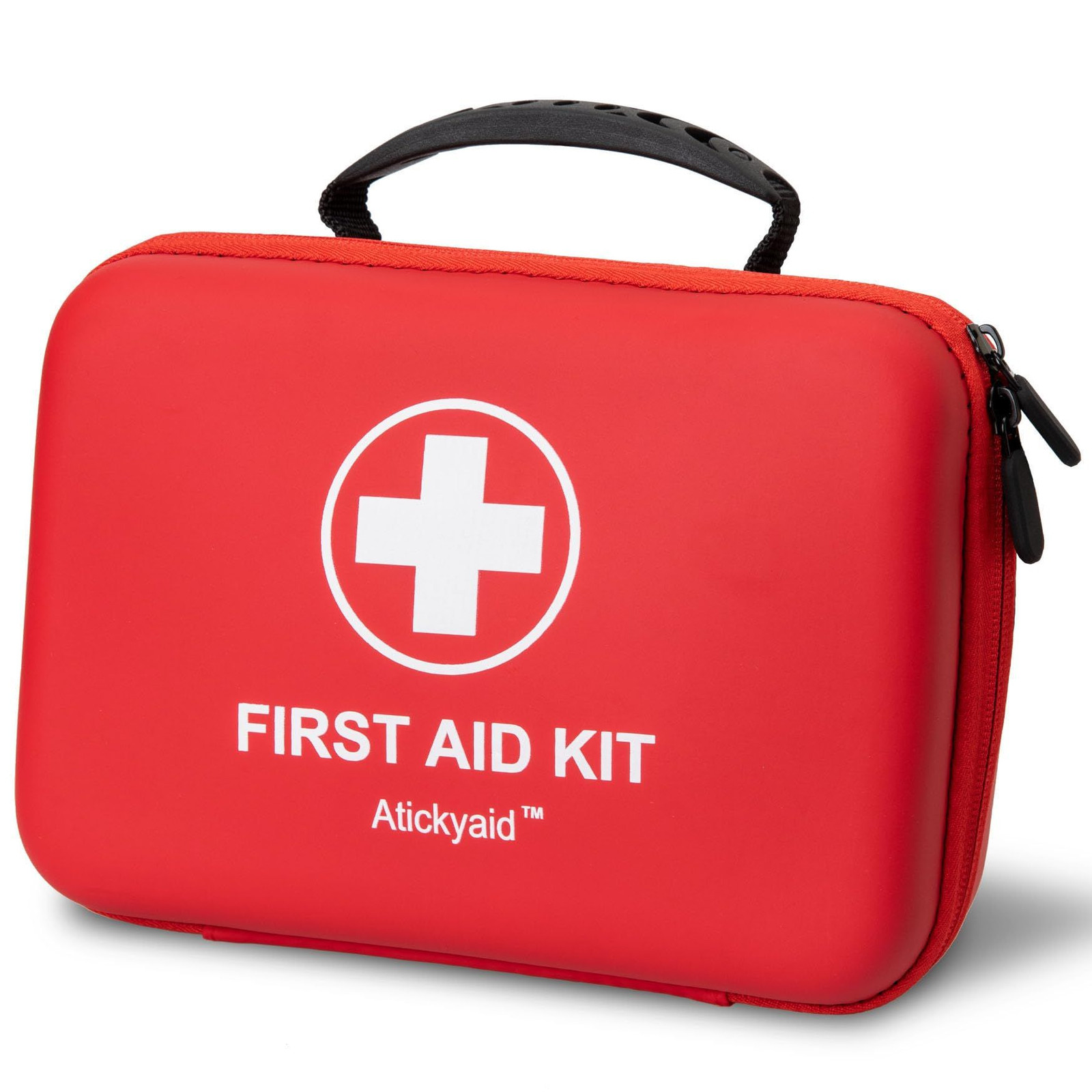 First Aid Kit 340 Piece, Premium Waterproof Hard Shell 340 Pieces, Red