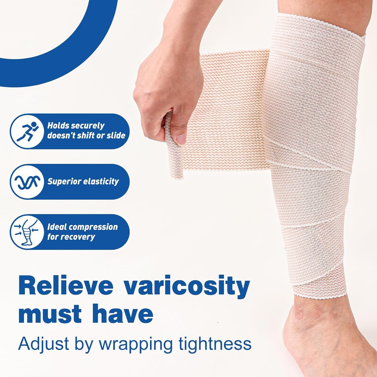 AZEN Premium 2 Pack Elastic Bandage Wrap 6 Inch, Compression A-2p
