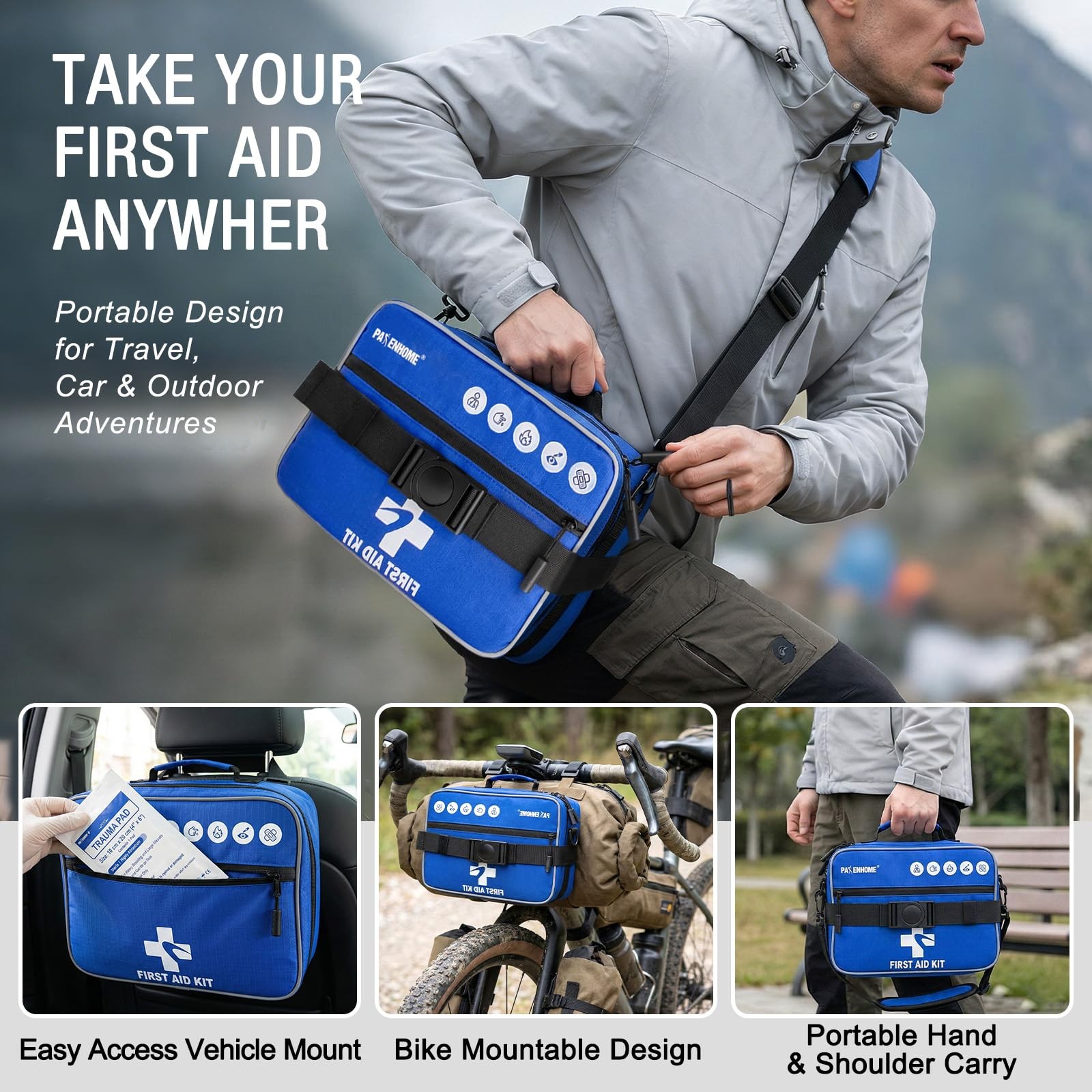 528 PCS Advanced First Aid Kit – Large 6-in-1 Modular Waterproof Well-Organiz…