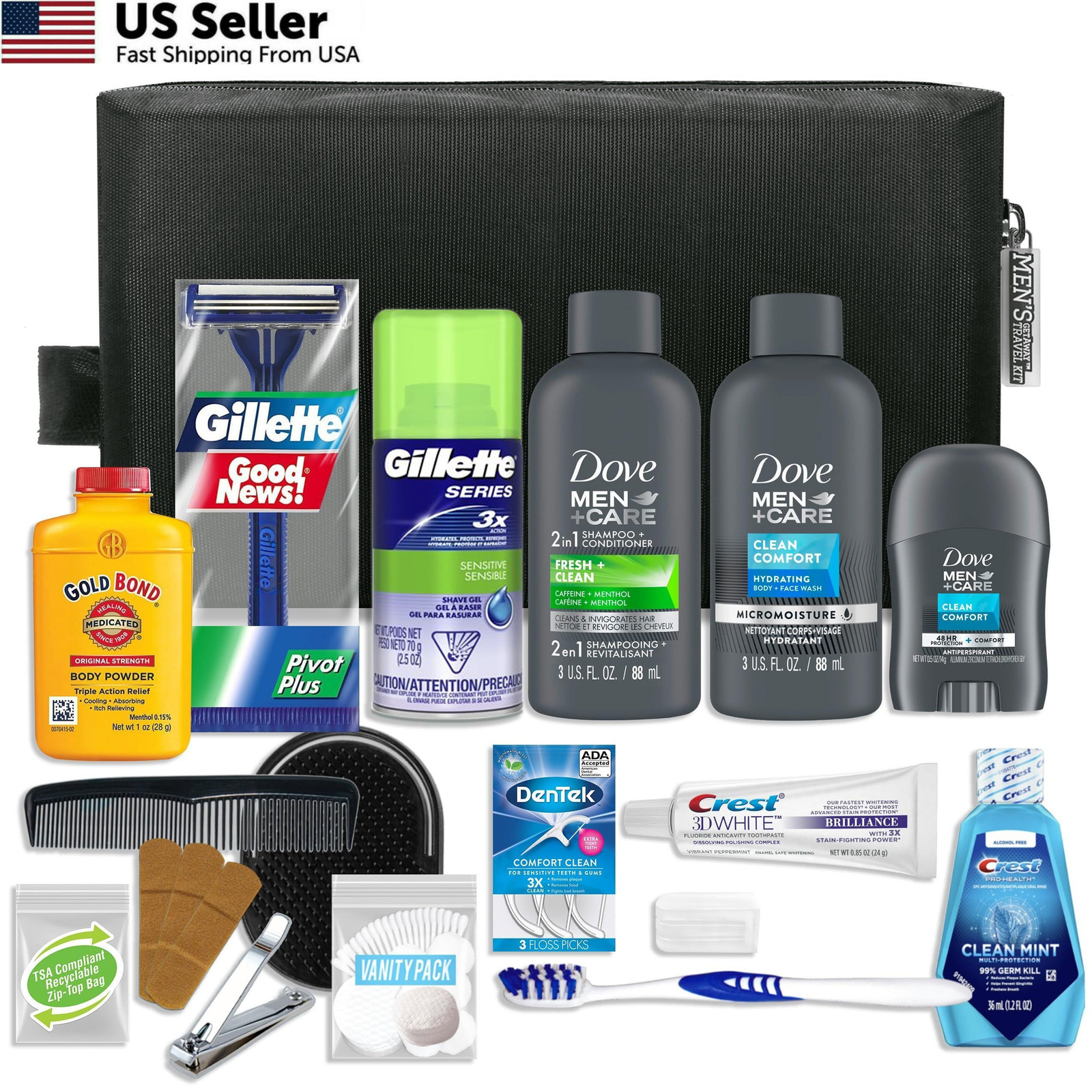 Convenience Kits International Men’s Premium 20-Piece Kit 1 Kit, Multicolor