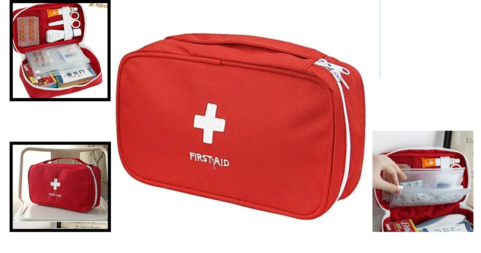 Portable Red First Aid Kit – Ideal Size for Cars, Bags, and Outdoor Adventures