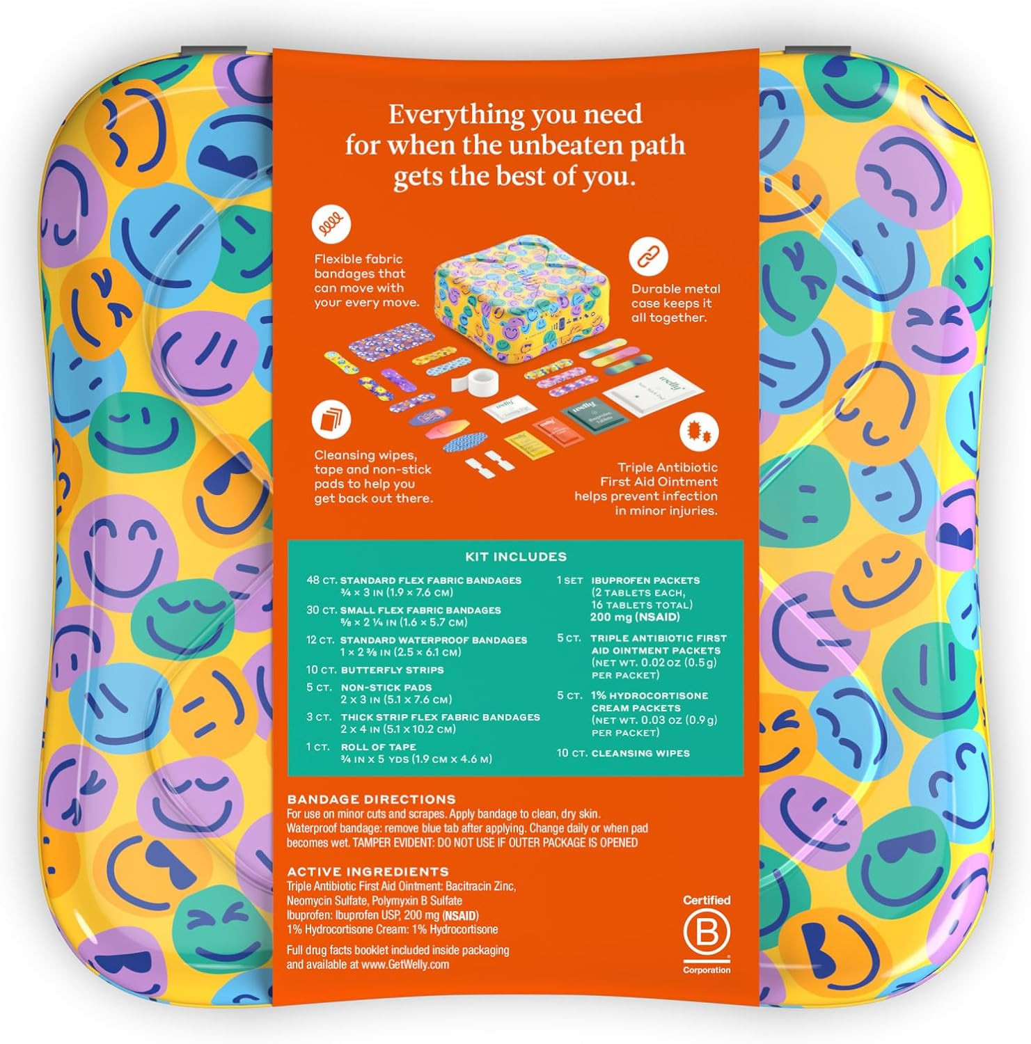 Welly First Aid Kit | FSA Eligible | Adhesive Flexible Fabric and Waterproof Ban