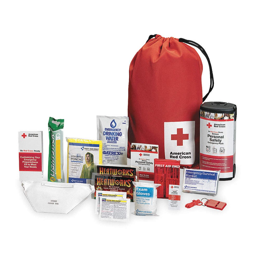 AMERICAN RED CROSS RC-622 Emergency Preparedness Backpack,Red 2TUU2