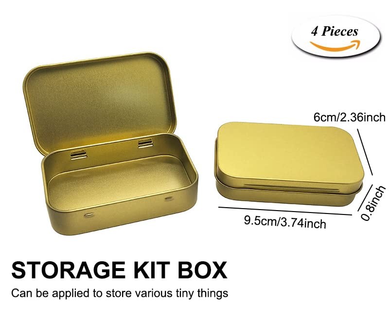 AKOAK 4 Pcs 3.7 x 2.4 x 9.5 x 6 x 2cm / 3.7" x 2.4" x 0.8", Champagne gold