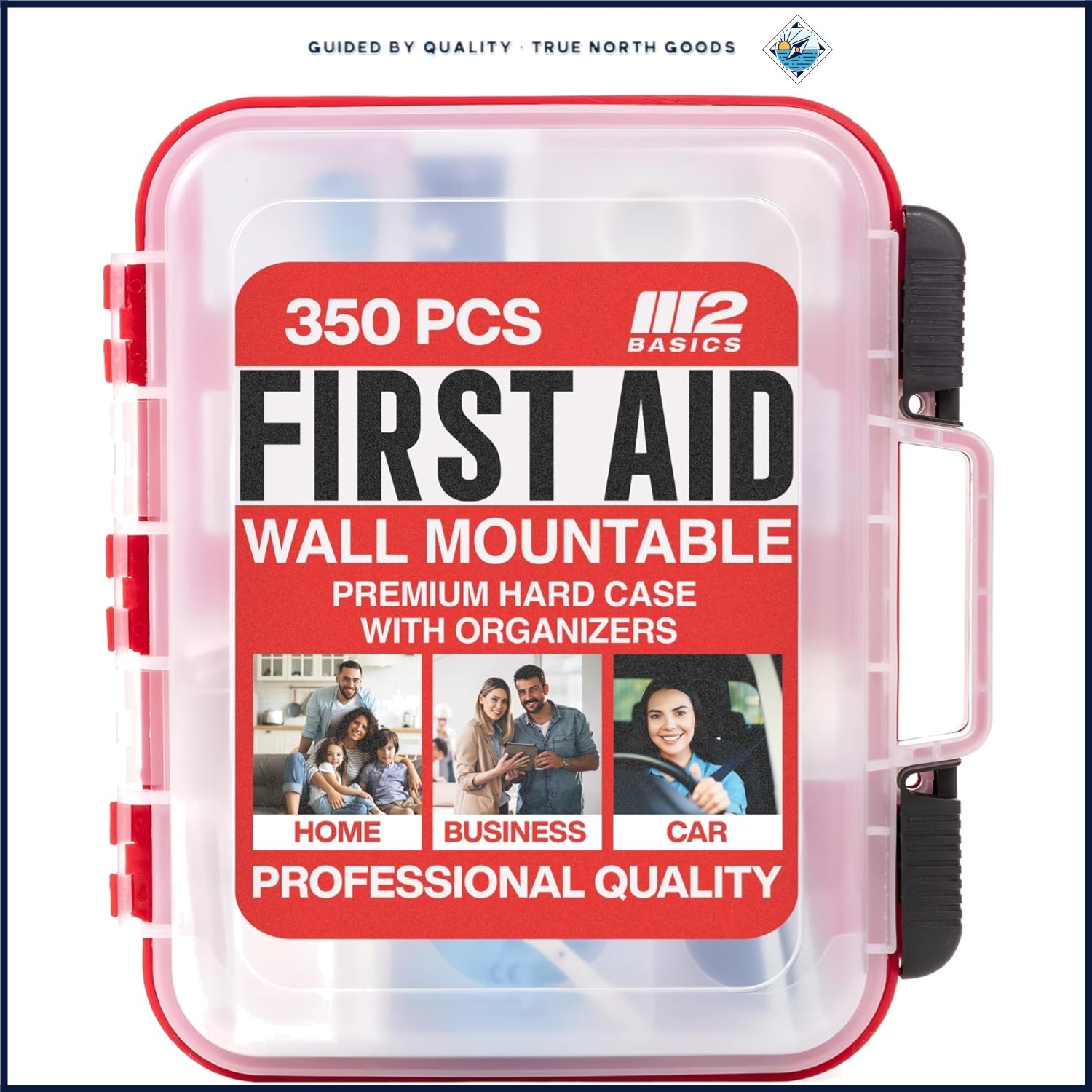 All-in-One 350 Piece First Aid Kit with Durable Storage for Easy Organization
