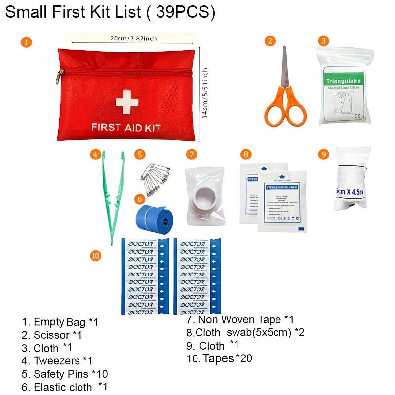 Portable First Aid Kit Designed for Camping, Hiking, Hunting Outdoor Activities