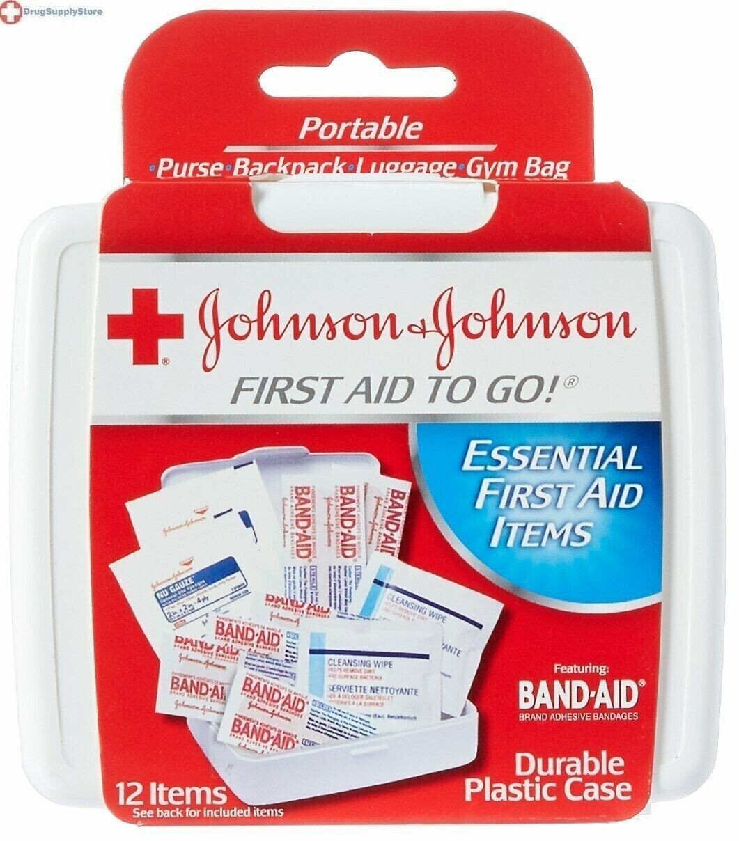 JOHNSON & JOHNSON Mini First Aid To Go Kit 12 Items back pack Ready Outdoors