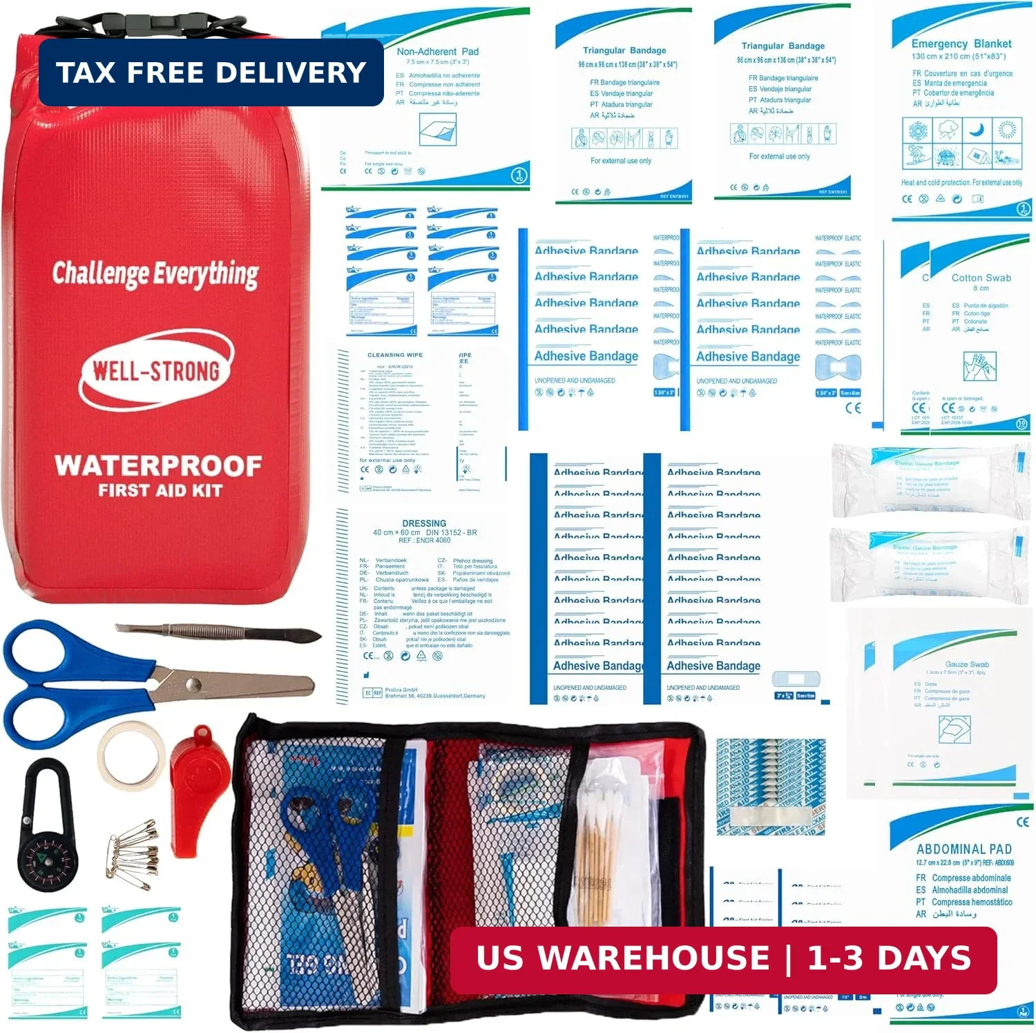 Waterproof First Aid Kit Roll Top Boat Emergency Kit with Waterproof Contents fo