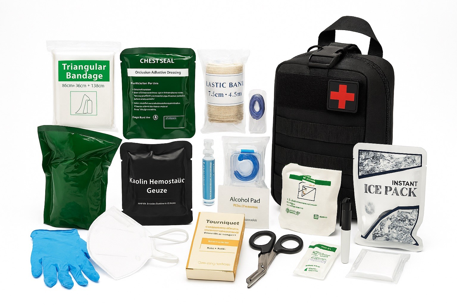 FULLY STOCKED Trauma First Aid Kit Medical EMT Bag Emergency Survival Molle IFAK