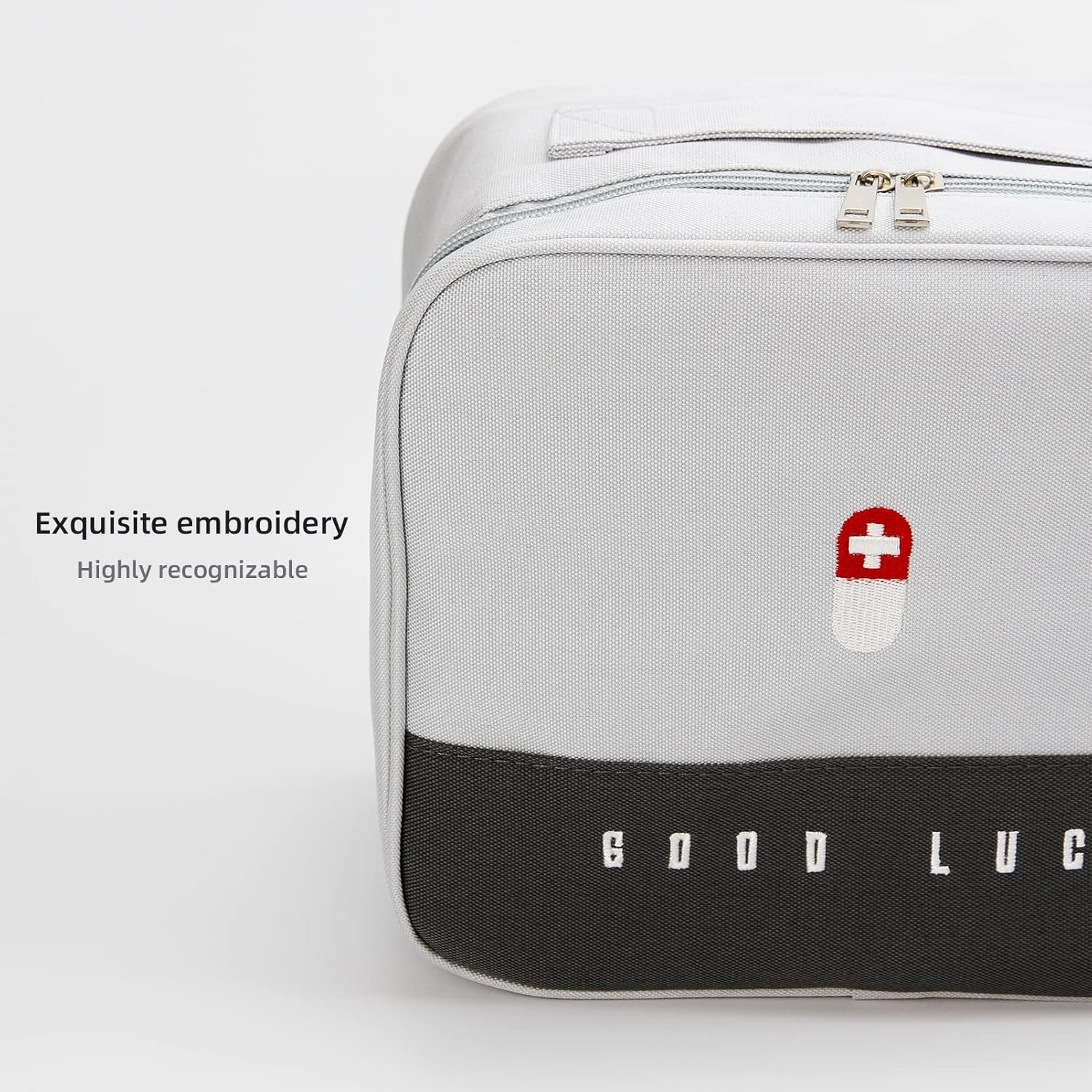 Durable Travel Medicine Bags – Waterproof First Aid Organizer in Oxford Grey