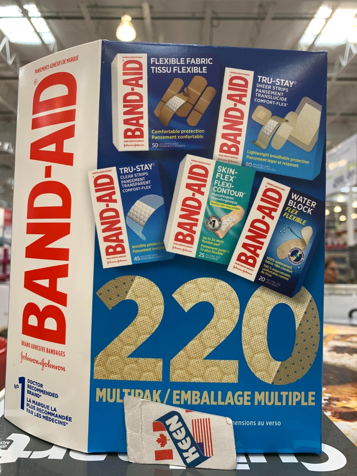 Band-aid CANADA Adhesive Bandages Assorted Sizes Pack, 220-count, Exp:25DE