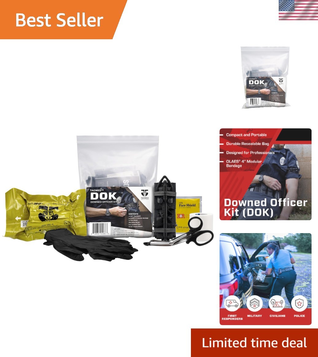 Essential Emergency Trauma Kit: SOF Tourniquet & OLAES Bandage, Compact Size