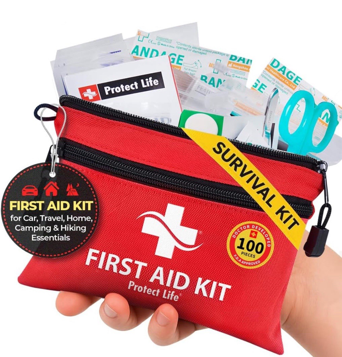 100pcs Survival First Aid Kit | Camping Hiking Emergency Travel