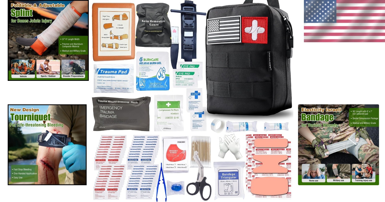 Essential IFAK Trauma Kit – 115 Pieces in Compact Bag for Safe Travels & Home