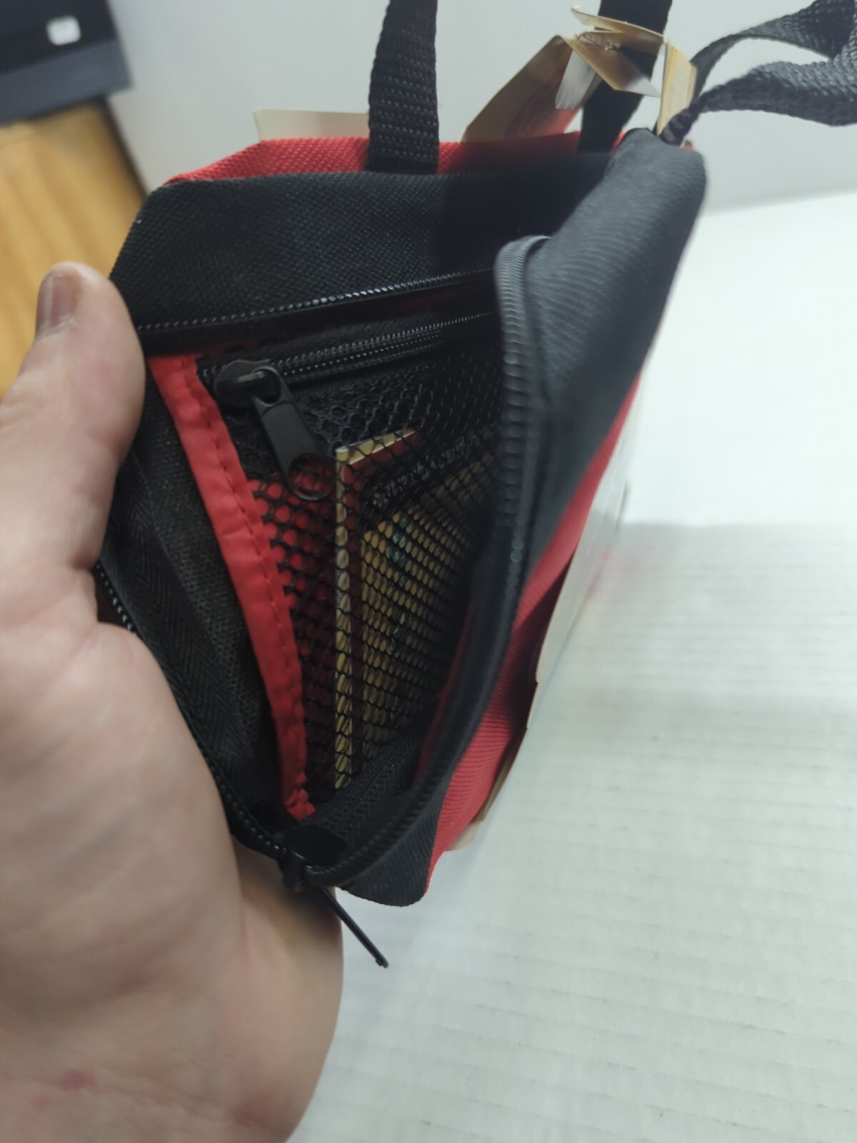 JOHNSON & JOHNSON BUILD YOUR OWN FIRST AID KIT BAG RED W/ BLACK AND GREY BDU